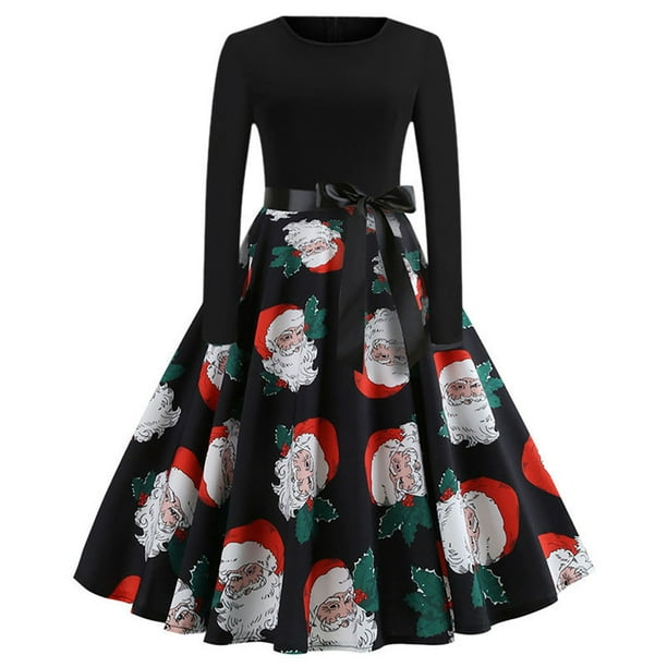 Christmas Cocktail Dress Womens Long Sleeve Lace Patchwork A Line 1950s Xmas Vintage Tea Swing Party Dress Christmas Cocktail Dress Womens Long Sleeve Lace Patchwork A Line 1950s Xmas Vintage Tea Swing Party Dress